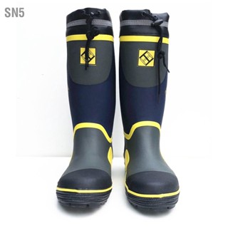 SN5 รองเท้าบูทยาง หัวเหล็ก แต่เพียงผู้เดียว กันน้ำ Rainshoes Overshoes รองเท้าทำงานสำหรับกลางแจ้ง