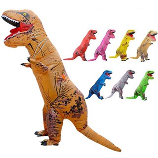 เครื่องแต่งกายคอสเพลย์ไดโนเสาร์ T Rex Mascot Fancy แบบเป่าลม สําหรับผู้ชาย และผู้หญิง