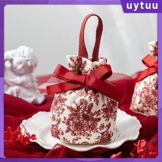 Uytuu ถุงของขวัญวันวาเลนไทน์ Candy Canvas Drawstring Bag วันหยุดปีใหม่งานแต่งงานอวยพรปาร์ตี้ของขวัญตกแต่ง
