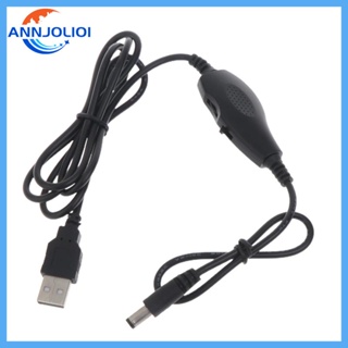 Ann สายเคเบิลควบคุมความเร็ว 5V USB เป็น 12V 6W 5 5x2 1 มม. พร้อมสวิตช์เปิดปิด สําหรับพัดลม LED