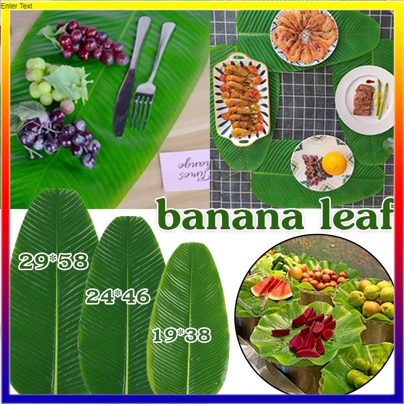 👍🏻【คุณภาพสูง】ใบตองปลอม ใบกล้วยจำลอง  Banana Leaf ใบตองเสมือนจริง ใบตองเทียม ใบประดับโต๊ะ ใบตองพลาสติก