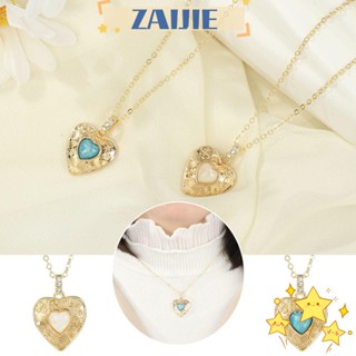 Zaijie24 สร้อยคอ จี้ล็อกเก็ตหัวใจ เครื่องประดับ ของขวัญส่วนบุคคล สร้างสรรค์