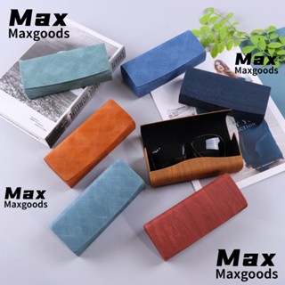 Maxg กล่องแว่นตา หนัง PU ป้องกันแรงดัน แบบพกพา สีพื้น สําหรับผู้ชาย