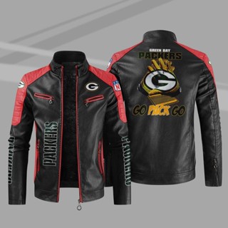 NFL Packers Rugby Team Custom Jacket Windbreaker Outdoor Sports Leather Long Sleeve Thin Rainproof Jacket