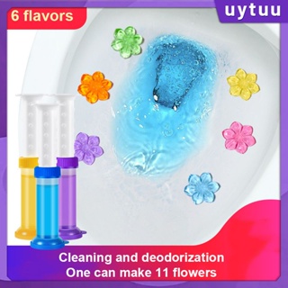 Uytuu Flower Aromatic Toilet Gel Toilet Deodorant Cleaner Toilet Fragrance Remove Odors Leave No Traces 11 ดอกไม้เครื่องมือทำความสะอาดบ้าน