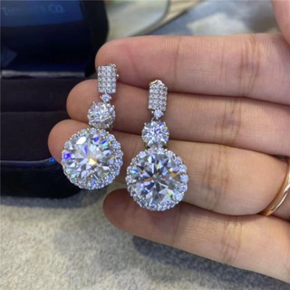 12ct moissanite diamond drop earrings ต่างหูเพชรโมอิส สําหรับงานแต่งงาน