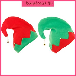 King Jingle Bell หมวกซานต้า ผ้ากํามะหยี่ขนนิ่ม สีเขียว สีแดง สําหรับตกแต่งเทศกาล