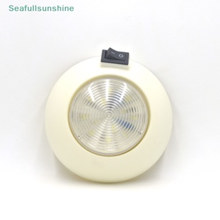 Seaf&gt; โคมไฟ LED 12V สีขาว สีฟ้า สําหรับติดเพดานรถยนต์ รถบรรทุก รถตู้ รถบ้าน