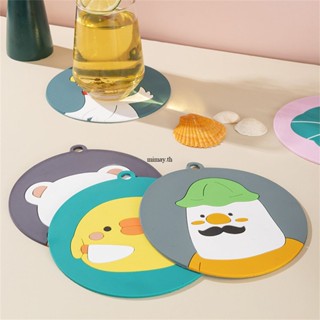 อะนิเมะ Cinnamoroll Cup Mat Anti-slip จานรองแก้วกาแฟแก้วเสื่อตาราง Placemat ตกแต่งบ้าน Kawaii อุปกรณ์ครัว mimay