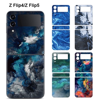 สติกเกอร์ฟิล์มกันรอยหน้าจอ ด้านหลัง หลากสี 3 เมตร สําหรับ Samsung Galaxy Z Flip 4 5 Nebula Flip5