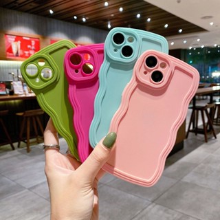 เคสโทรศัพท์มือถือแบบนิ่ม TPU กันกระแทก ลายคลื่น สีพื้น สําหรับ Redmi A2 A1 A2+ A1+ 9T Redmi Note 9S 9 Pro Max 11S 4G