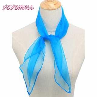 ผ้าพันคอดิสโก้ คอสี่เหลี่ยม แบบนิ่ม สีพื้น สไตล์เรโทร ลําลอง สําหรับงานปาร์ตี้
