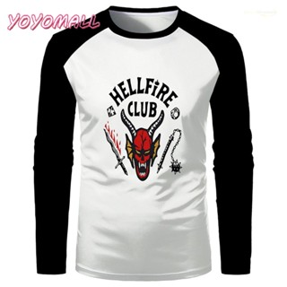 เสื้อยืดแขนยาว พิมพ์ลาย Stranger Things Funny Hellfire Club Art