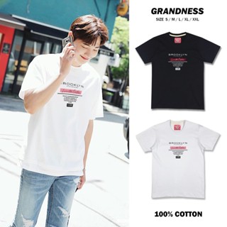 [S-5XL]Grandness เสื้อยืดลายกราฟิก รุ่น GN217-18 ( สีขาว / สีดำ )