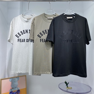 [S-5XL]เสื้อยืดลําลอง คอกลม แขนสั้น ผ้าฝ้าย พิมพ์ลายตัวอักษร FOG สีดํา สไตล์สตรีท แฟชั่นสําหรับผู้ชาย และผู้หญิง