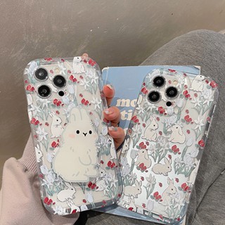 New!!เคสไอโฟน พร้อมขาตั้ง กระต่าย น่ารักหรูๆ สวยๆ น่ารัก สำหรับ iPhone 14 13 12 11 pro max 14 Plus เคสโทรศัพท์กันกระแทก