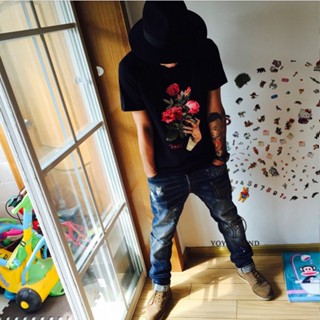 เสื้อยืดแขนสั้น คอกลม พิมพ์ลายดอกกุหลาบ Takahashi Shield 23SS สําหรับผู้ชาย และผู้หญิง