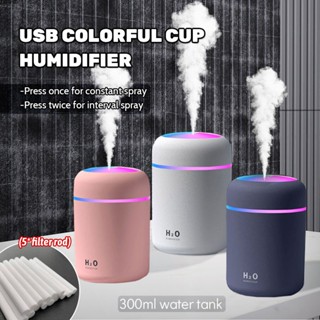 [พร้อมส่ง] 300ml Air Humidifye Ultrasonic Aroma Essential Oil Diffuser Mini Usb Cool Mist Maker Aromatherapy With Colorful Light