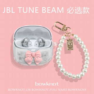 เคสหูฟังบลูทูธไร้สาย แบบใส ประดับโบว์ กันกระแทก สําหรับ JBL TUNE Buds Beam True