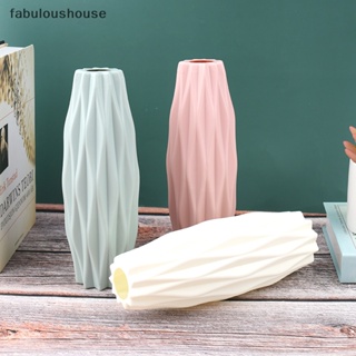 [fabuloushouse] แจกันดอกไม้เซรามิค พลาสติก สีขาว สําหรับตกแต่งบ้าน