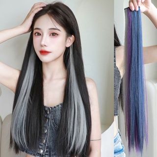 Shopkeepers selection# ear-hanging hair-dyeing hair-dyeing wig piece womens long hair one-piece color hair piece invisible hairdressing simulation wig patch 9.12N