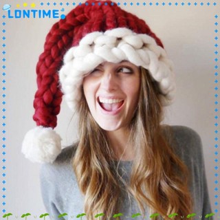 Lontime หมวกถัก นิ่ม ลายซานตาคลอส คริสต์มาส สร้างสรรค์ ฤดูหนาว สําหรับปาร์ตี้