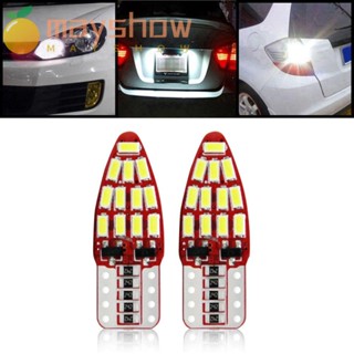 Mayshow หลอดไฟติดป้ายทะเบียนรถยนต์ สีขาว 3014 24SMD 12V COB 2 ชิ้น