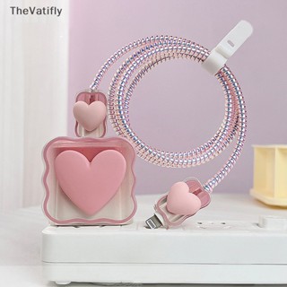 [TheVatifly] ชุดเคสอะแดปเตอร์สายชาร์จโทรศัพท์ 18W 20W แบบใส ลายการ์ตูนน่ารัก