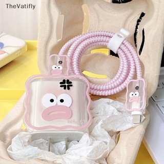 [TheVatifly] ชุดเคสอะแดปเตอร์สายชาร์จโทรศัพท์ 18W 20W แบบใส ลายการ์ตูนน่ารัก