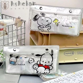 Hshelan กระเป๋าเครื่องเขียน PVC โปร่งแสง ความจุขนาดใหญ่ ลาย Pochacco Snoopy อเนกประสงค์ สําหรับนักเรียน