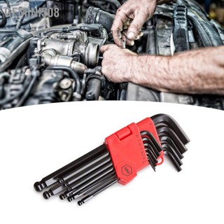 Gemini308 13 ชิ้น Hex Key Set ประแจด้วยมือ 40Cr Blacken Medium Long Ball Head L Shaped Hardware