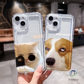 คู่เคสโทรศัพท์โปร่งใสสำหรับ Iphone 11 12 13 14 15 Pro Max XR X XS 7 6 8 Plus SE หมาแมว อ่อนนุ่มกันกระแทกเปลือก