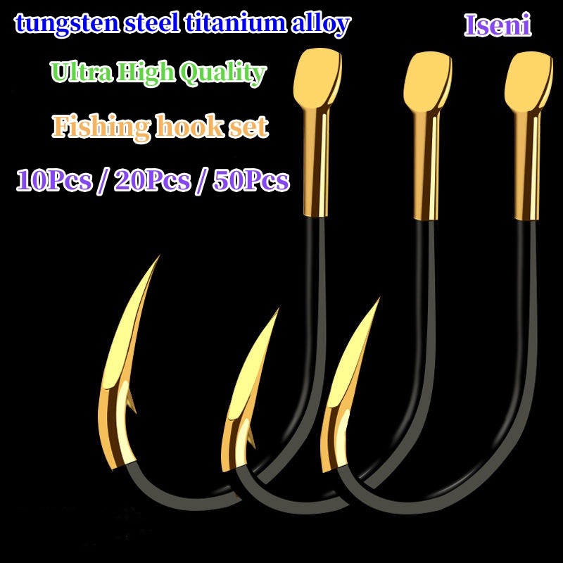 【CUNDA】🔥 10/20/50 ชิ้น / ชุด เหล็กทังสเตน Iseni ตะขอปลา ตะขอเบ็ดตกปลา  เบ็ด จินุ  เบ็ด ชินุ ก้นแบน ตูดแบน หัวจิ๊กปลายาง WORM HOOK ตัวเบ็ดจินุดำ ตัวเบ็ดเกี่ยวหนอนยาง ชิ้นหัวจิ๊กตะกั่วเบ็ดจิ๊กเหยื่อเบ็ดตกปลา ใบหลิวคู่ เบ็ด เบ็ดสามทาง อุปกรณ์ตกปลา