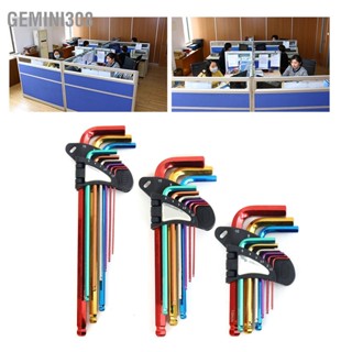 Gemini308 ประแจหกเหลี่ยม 9 ชิ้น Star Key Ball End Metal Long Arm เครื่องมือ Set Kit for Repair