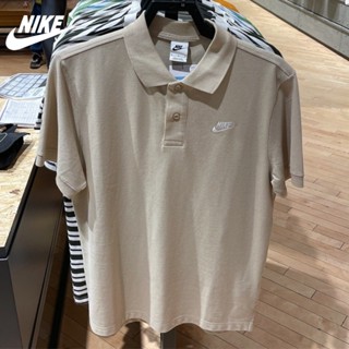 Nike ของแท้ 100% เสื้อโปโลแขนสั้น ผ้าฝ้ายถัก ปักลายโลโก้ สไตล์คลาสสิก สําหรับผู้ชาย CJ4457