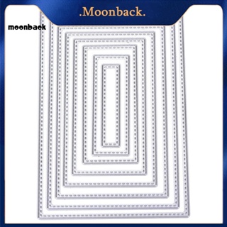 &lt;moonback&gt; แผ่นแม่แบบโลหะ ตัดลายนูน กรอบสี่เหลี่ยมผืนผ้า สําหรับตกแต่งสมุด กระดาษ การ์ด หัตถกรรม DIY