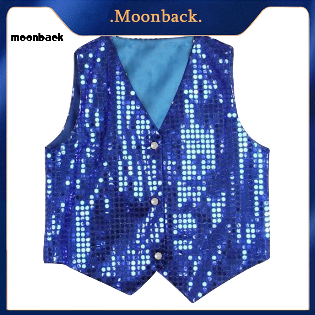 <moonback> เสื้อกั๊กเต้นรํา ประดับเลื่อม สไตล์ฮิปฮอป แนวสตรีท สําหรับเด็กผู้ชาย และเด็กผู้หญิง