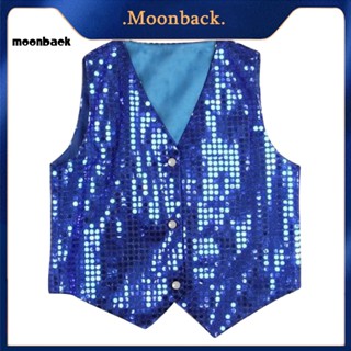 &lt;moonback&gt; เสื้อกั๊กเต้นรํา ประดับเลื่อม สไตล์ฮิปฮอป แนวสตรีท สําหรับเด็กผู้ชาย และเด็กผู้หญิง