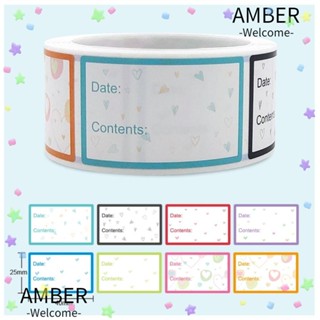 Amber สติกเกอร์ฉลากเปล่า มีกาวในตัว สําหรับใส่อาหาร 200 ชิ้น