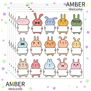 Amber สติกเกอร์ป้ายชื่อ ลายการ์ตูนกระต่าย มีกาวในตัว อเนกประสงค์ สําหรับสํานักงาน