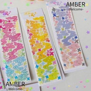 Amber สติกเกอร์เลเซอร์ ลาย Kawaii เครื่องเขียน อัลบั้มตกแต่ง แฟนตาซี สีสันสดใส