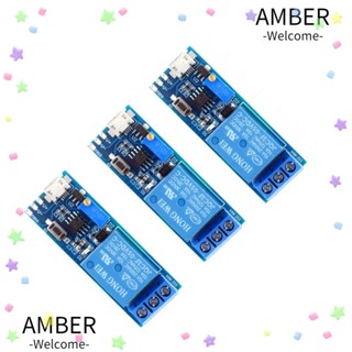 Amber โมดูลรีเลย์สวิตช์ดีเลย์ DC 5V 3 ชิ้น