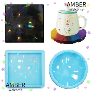 Amber แม่พิมพ์ซิลิโคนเรซิ่น แฮนด์เมด สําหรับทําที่รองแก้วกาแฟ เครื่องประดับ DIY