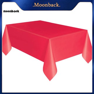 &lt;moonback&gt; ผ้าปูโต๊ะรับประทานอาหาร ทรงสี่เหลี่ยมผืนผ้า สีพื้น สําหรับตกแต่งปาร์ตี้วันเกิด