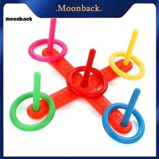 &lt;moonback&gt; ห่วงโยนพลาสติก Quoits สวนเกมสระว่ายน้ําของเล่นกลางแจ้งครอบครัวเด็กสนุกชุด