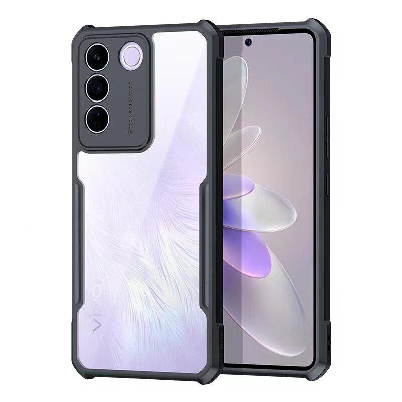 เคส Vivo V27 V21 Y21 Y21T Y33T Y33S / Y12S / Y12A Y20 Y20i T1X เคสวีโว่ ขอบดำหลังใส เคสกันกระแทก เคส