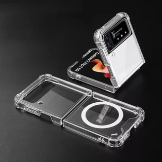 เคสแม่เหล็กใส Samsung Galaxy Z Flip 8 7 6 5 4 3 Fold 8 8Ultra 7 6 5 4 3 ชาร์จไร้สาย กันกระแทก Magnectic TPU Case
