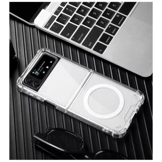 เคสแม่เหล็กใส Samsung Galaxy Z Flip 8 7 6 5 4 3 Fold 8 8Ultra 7 6 5 4 3 ชาร์จไร้สาย กันกระแทก Magnectic TPU Case