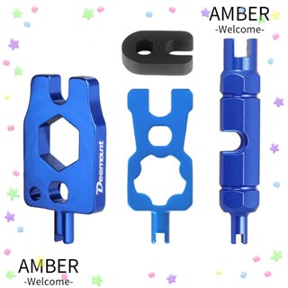 Amber ประแจแกนวาล์ว อลูมิเนียมอัลลอย อุปกรณ์เสริม สําหรับซ่อมแซมจักรยาน มีสีฟ้า สีแดง สีดํา