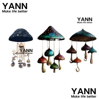 Yann1 โมบายกระดิ่งลมเรซิ่น รูปเห็ด หลากสี ทนทาน สําหรับแขวนตกแต่งสวน กลางแจ้ง